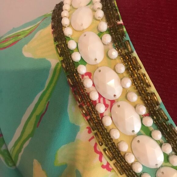 Lilly Pulitzer Madly Glamorous Harper Beaded Shift Dress 100% Silk Women Size 6 - Picture 8 of 15